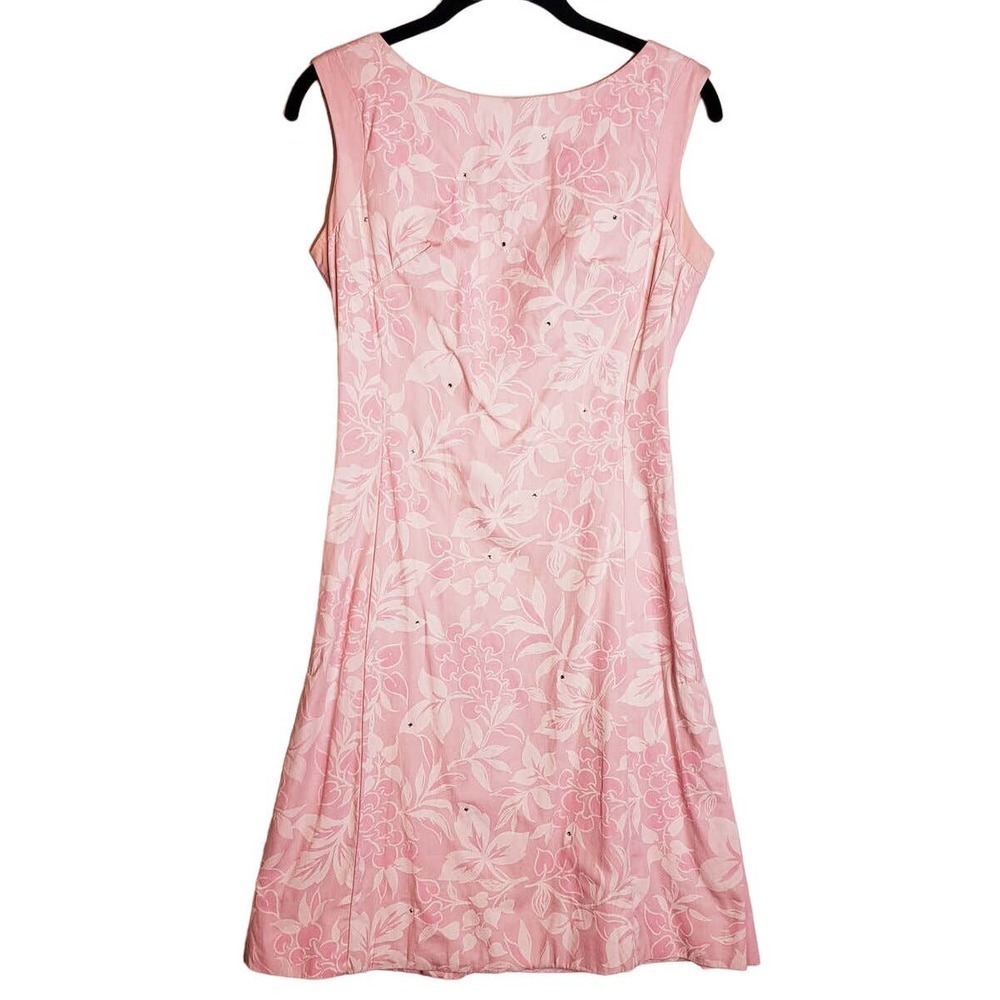 Vintage 60s Cover Girl of Miami Pink Cherry Floral Sleeveless Shift Dress Medium